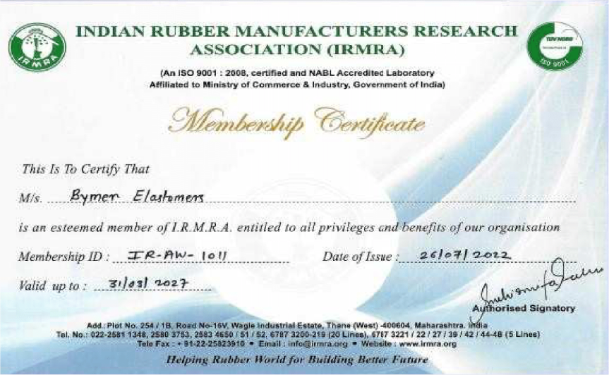 Indian Rubber Manufacturers Research Association (IRMRA  2022)
