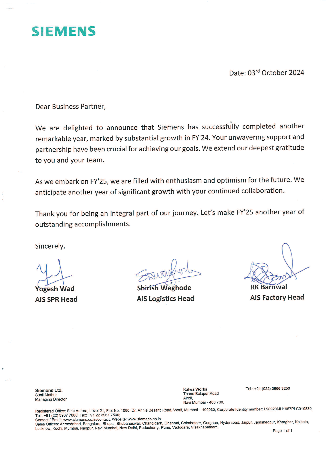Siemens Group - India, Turkey, Brazil, Mexico, Indonesia, Germany